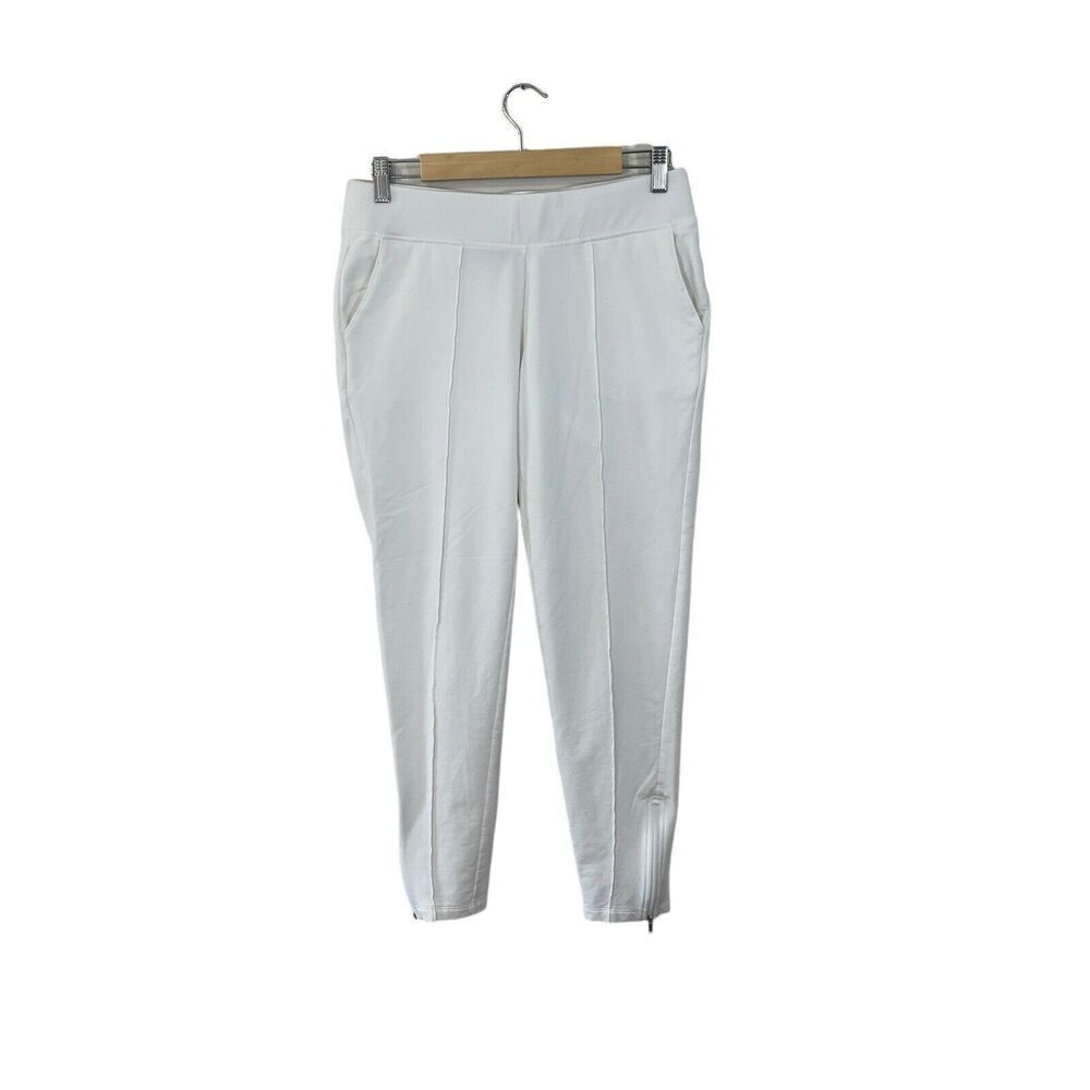 Lauren Ralph Lauren Medium White Legging Pants Zip Ankles Skinny Stretch Womens